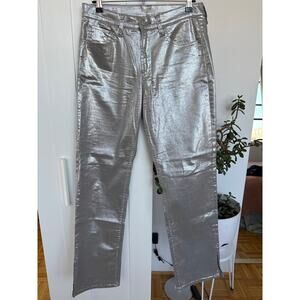 Gap '90s Loose Mid Rise Metalic Silver Jeans, 6L, NWOT